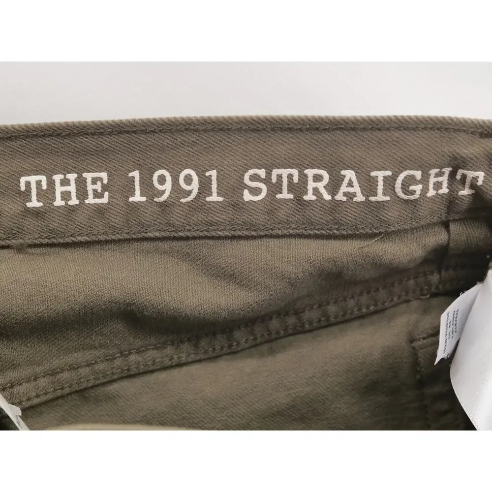 NWT Madewell The 1991 Straight-Leg Jean Mens 32x30 Rigid Denim Green Brown NW217